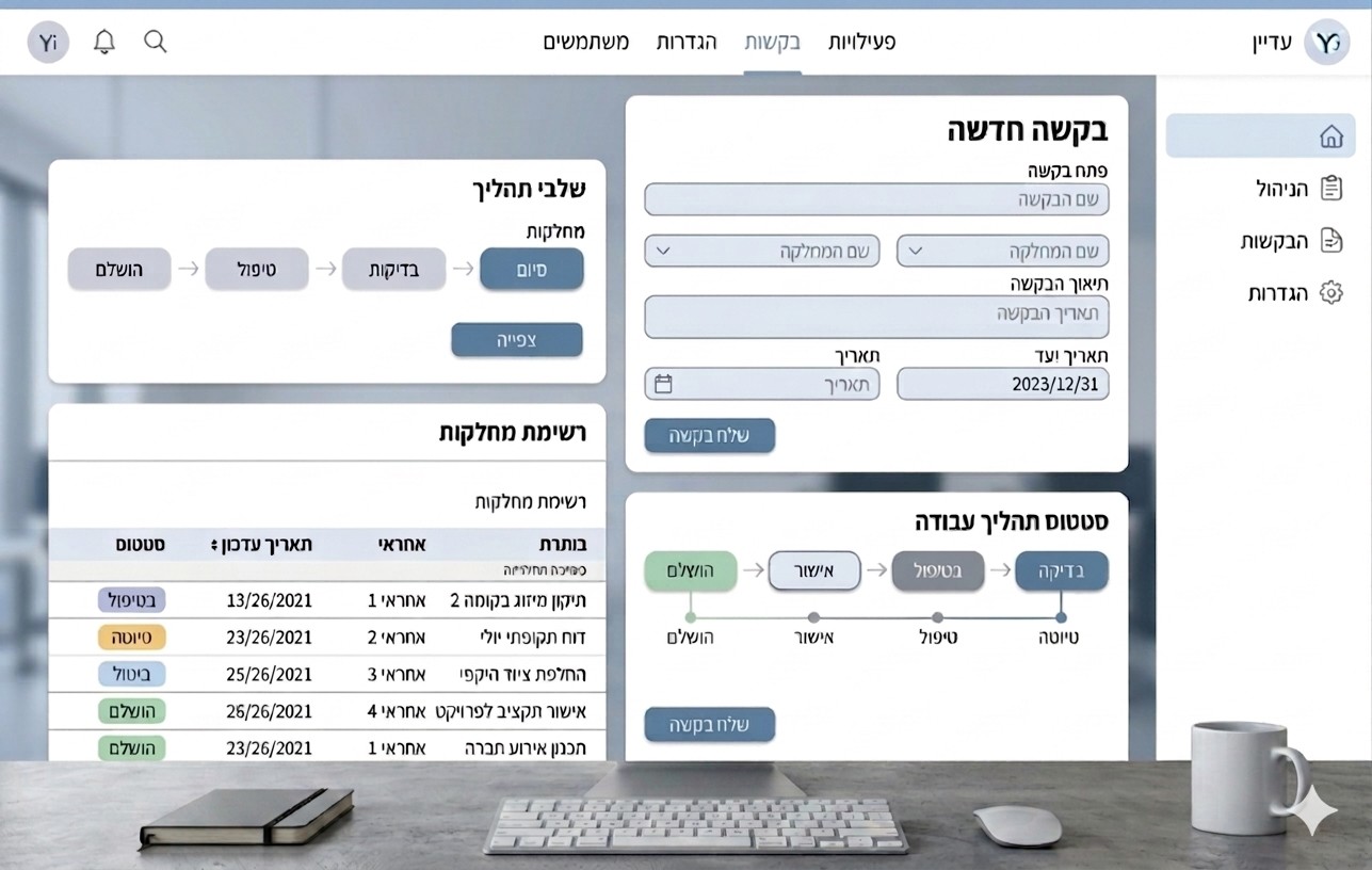 דוגמת ממשקי עבודה וטפסים